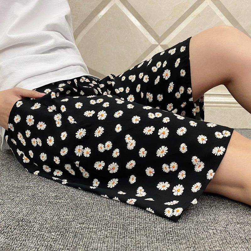 Summer Women's Cotton Silk Loose Pajama Shorts
