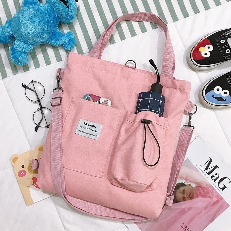Handbag With Pockets Preppy Buckpack Shoulder Bag For Women Shoolbags