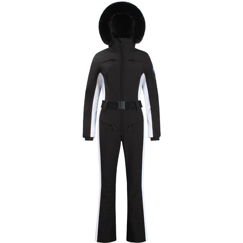 Combinaison de ski d'hiver professionnelle double couche thermique imperméable et ajustée