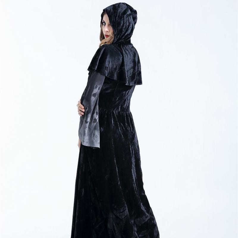 Halloween Women Medieval Gothic Witch Maleficent Cosplay Costume Party Dress