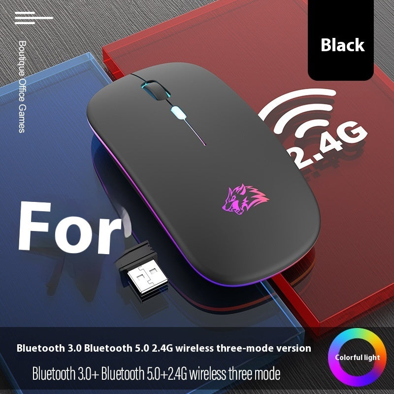 Mute Wireless Charging Bluetooth Mouse with Luminous Light