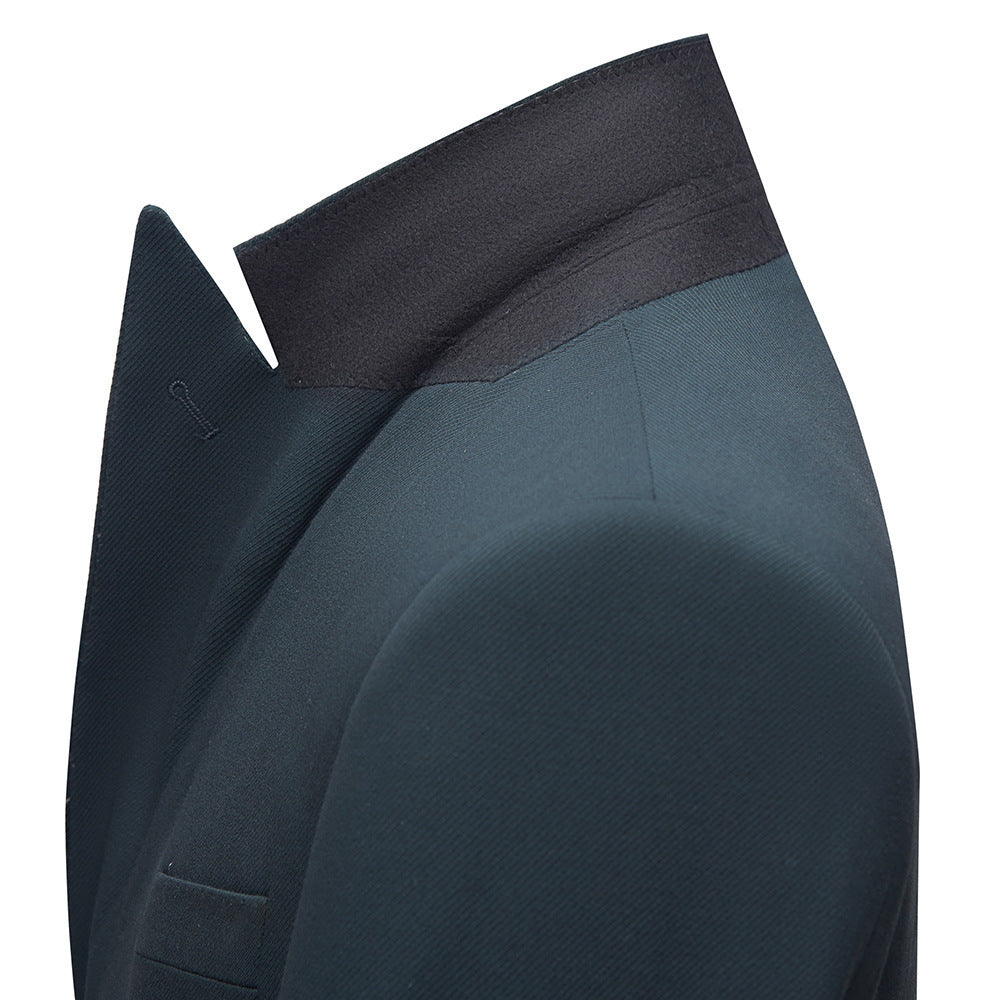 Men's Slim Fit Dark Green Corduroy Business Suit