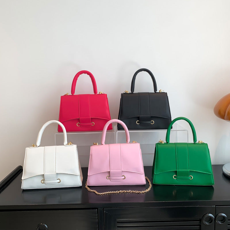 Trendy Small Square Shoulder Bag Portable in Pure Colors