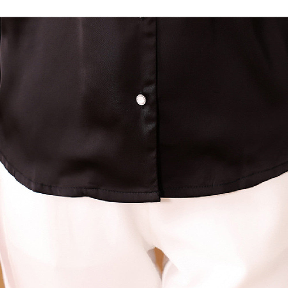 Slim Fit High-Class Cardigan Shirt with Long Sleeves and Stand Collar