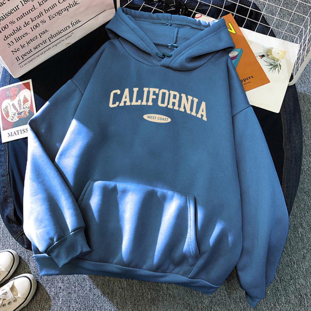 Women's Hooded Round Neck Street Pocket Sweatshirt