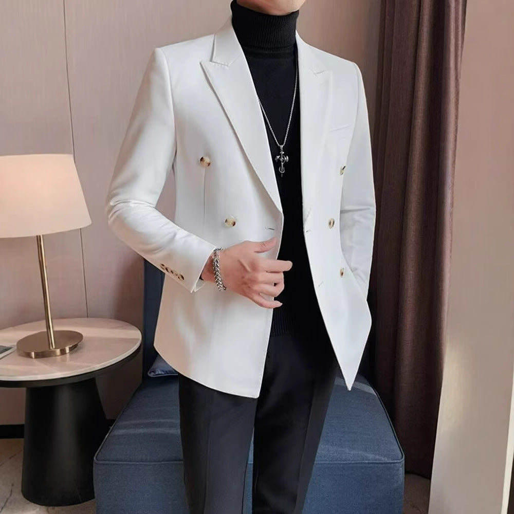 Men's Casual Solid Color Double-Breasted Corduroy Jacket