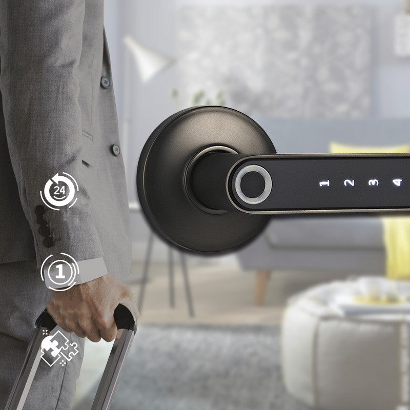 Serrure de porte intelligente avec déverrouillage par empreinte digitale, mot de passe et application Bluetooth