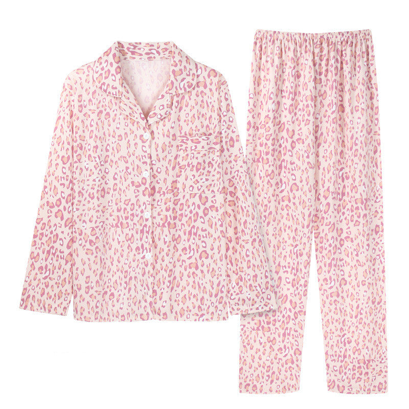 Pyjama femme, cardigan à manches longues et col à revers, ensemble deux pièces, grandes tailles