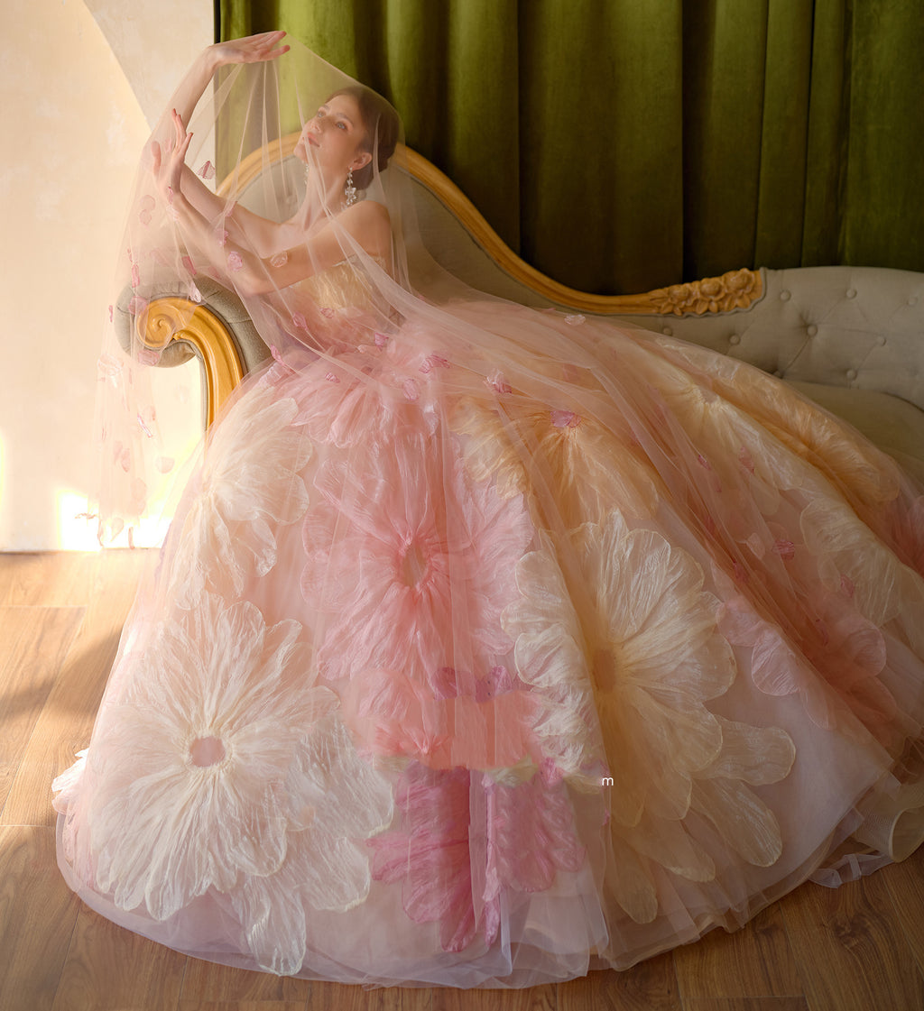 Robe de mariée avec traîne et voile en tulle S-XL pour spectacle de mariée
