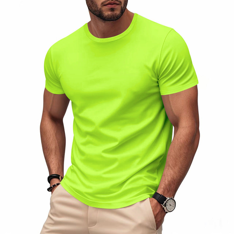 T-shirt de sport à manches courtes et col rond, séchage rapide, pour le marathon