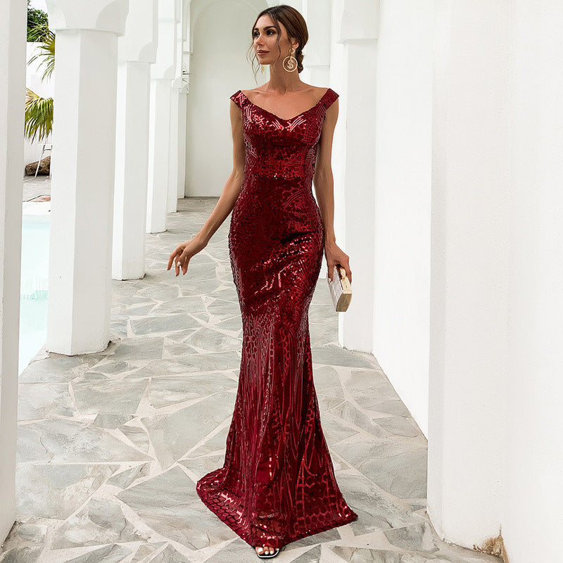 Women's Sequined Tube Top Dress Mop