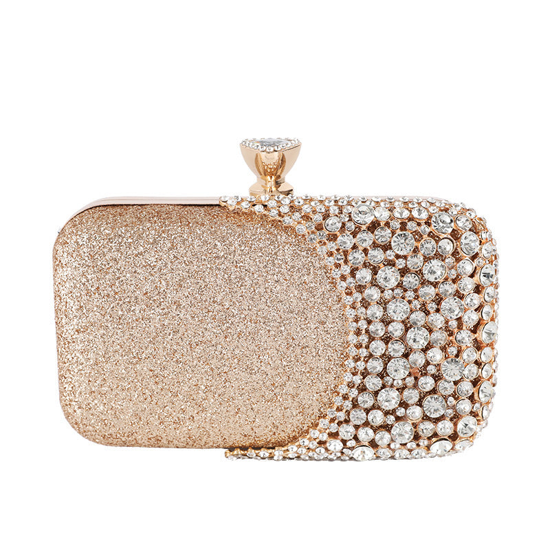 Sac de Soirée Ovale Incrusté de Diamants pour Femme – Petit Sac de Dîner en Alliage
