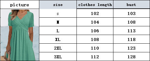 V-Neck Waist-Tight Spring Summer Dress Outerwear Nightdress in Black, Emerald, Peacock Blue, Sizes M-XXXL