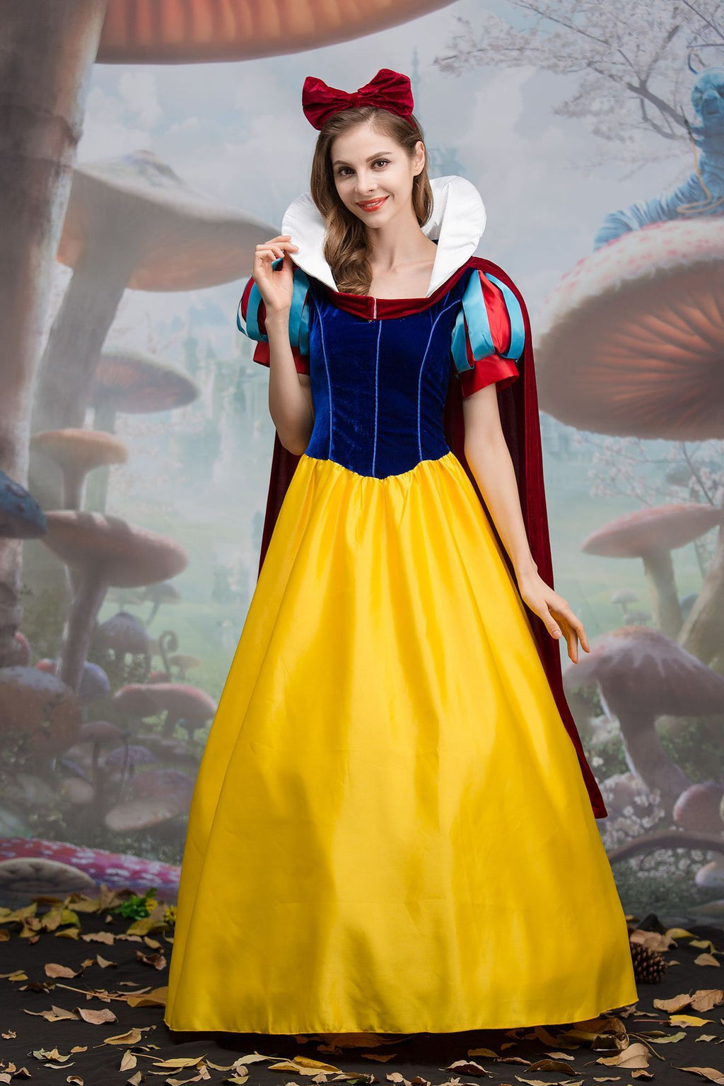 Plus Size Halloween Stage Dress Costume with Cape