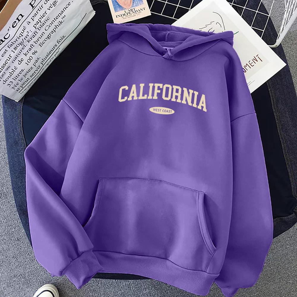 Women's Hooded Round Neck Street Pocket Sweatshirt