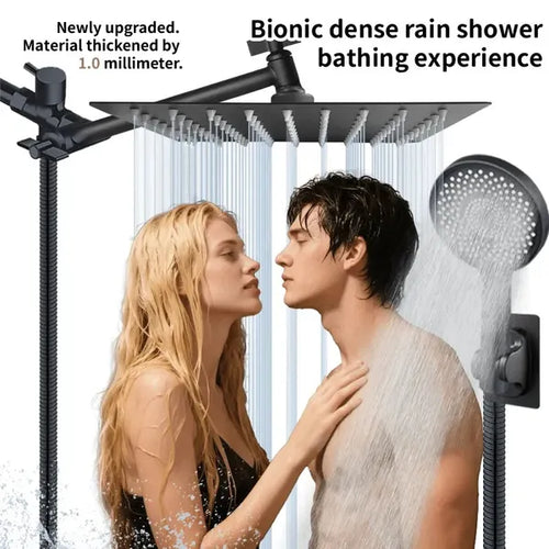 Ensemble de douche carré de 12 pouces de qualité commerciale avec options d'économie d'eau et de douchette.