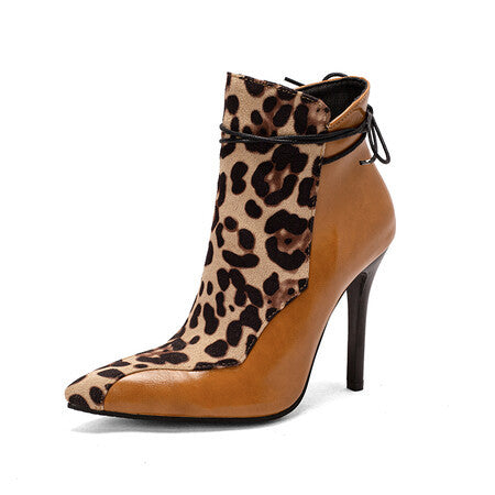 Short Pointed Toe Knight Boots with 11cm Stiletto Heels in White, Black, Brown