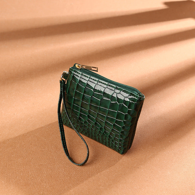 PU Leather Crocodile Pattern Solid Color Clutch Purse Bag