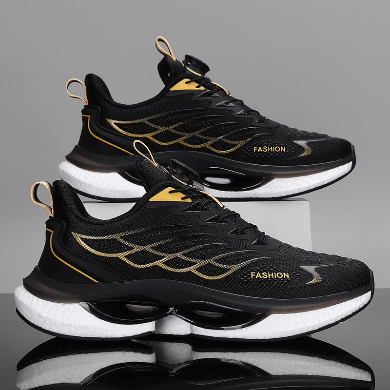 Rotating Button Men's Running Sneakers Lightweight Breathable