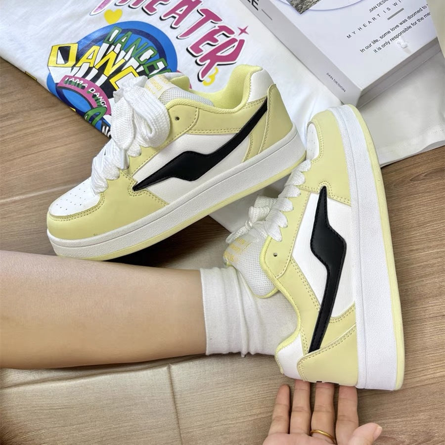 Dopamine Color Matching Classic Preppy Four Seasons Women's Low Top Board Shoes