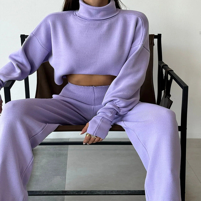 Haut ample à col roulé et manches longues pour femme, collection automne-hiver européenne et américaine