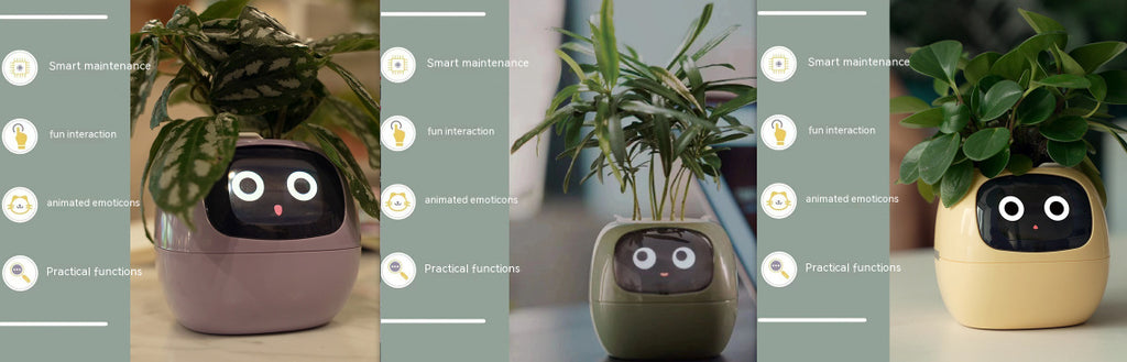 Smart Planter with 7 Sensors & AI Chips for Easy, Fun Plant Care – Over 49 Expressions