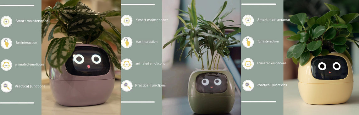 Smart Planter with 7 Sensors & AI Chips for Easy, Fun Plant Care – Over 49 Expressions