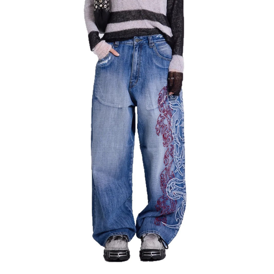 Wide Leg Loose Fit Jeans Trousers