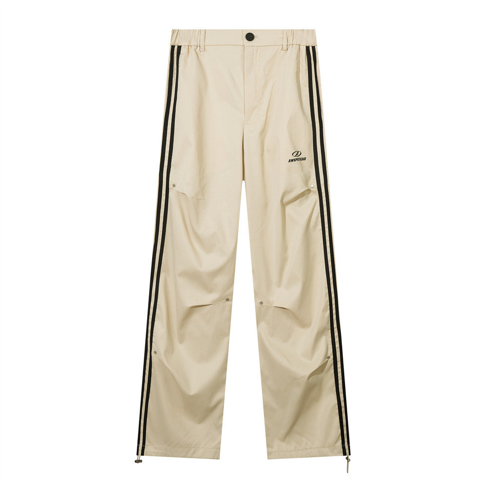 Men's Casual Mechanical Style Striped Trousers