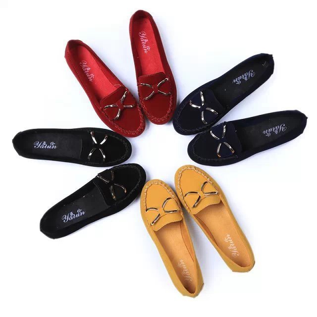 Mocassins plats décontractés pour femme avec nœud papillon