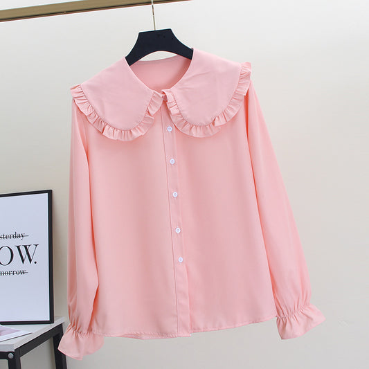 Loose Style Doll Collar Top Coat