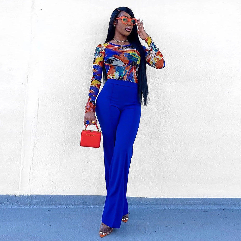 Women's High Waisted Flared Pants in Multiple Colors
