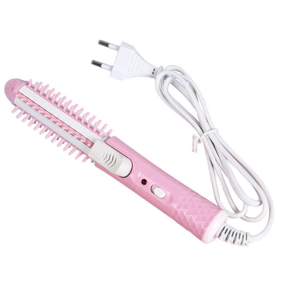 Mini 2-in-1 Electric Hair Curler & Straightener Brush 21cm