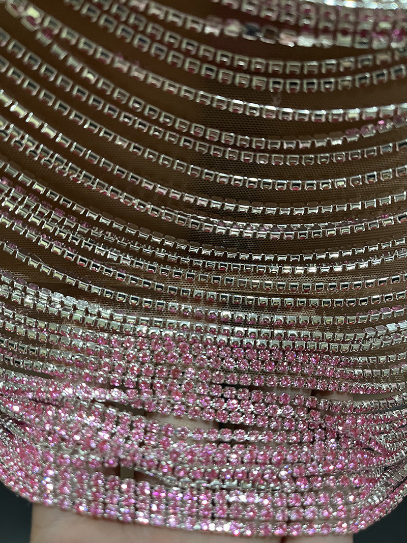 Sequined Backless Deep V Women's Short Skirt Club