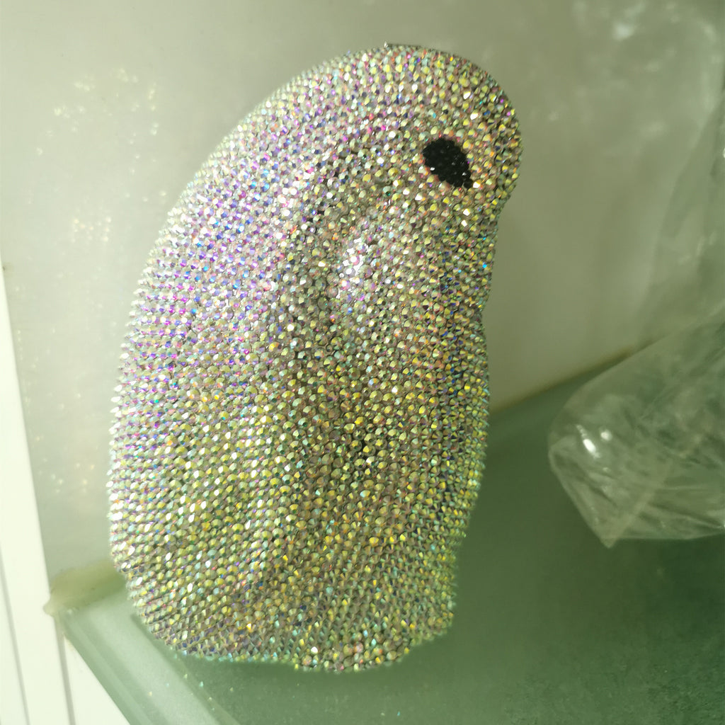 Sac de soirée pingouin avec détails entièrement en strass 18cm