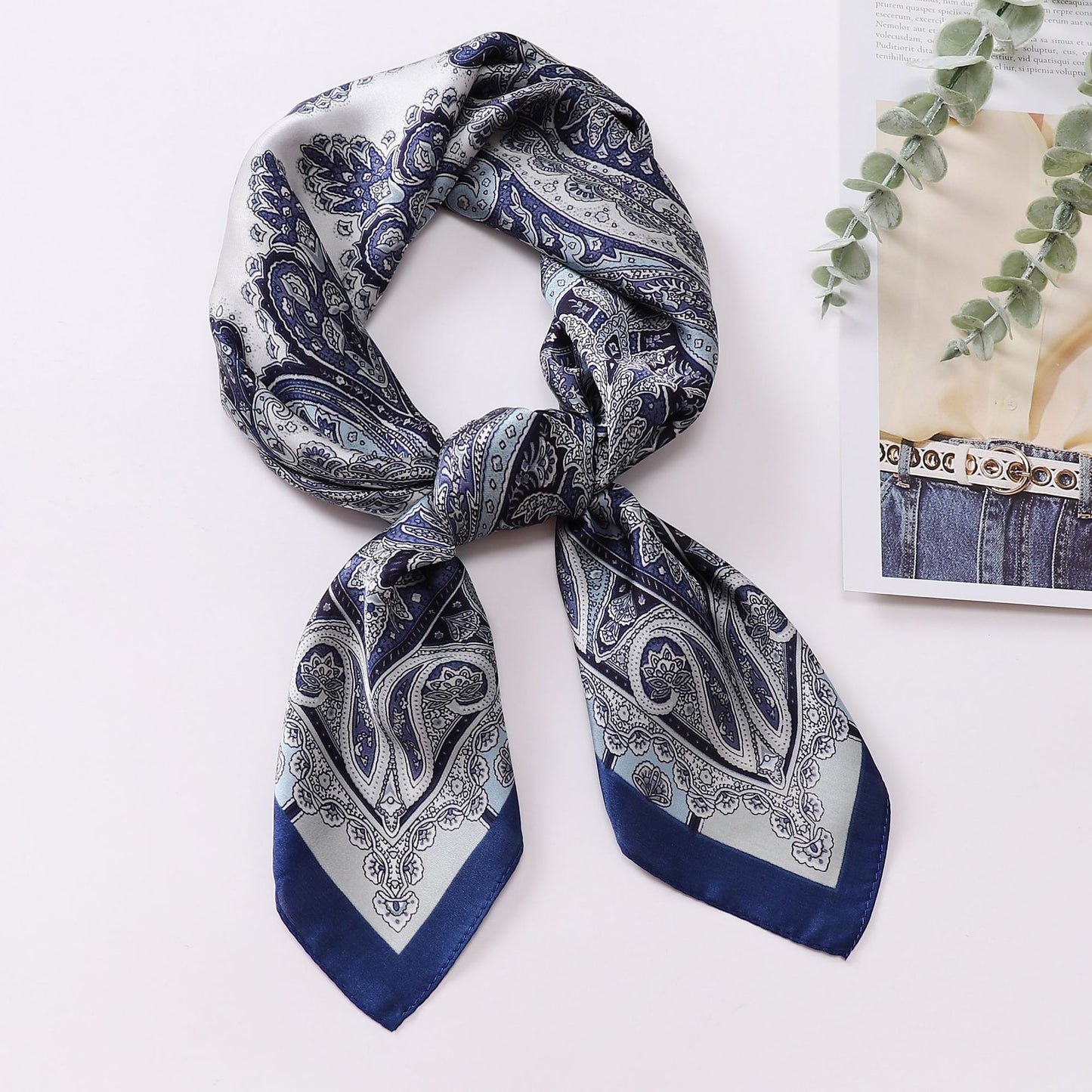 Printed Scarf Silk-like Fashion Shirt Scarf Scarf