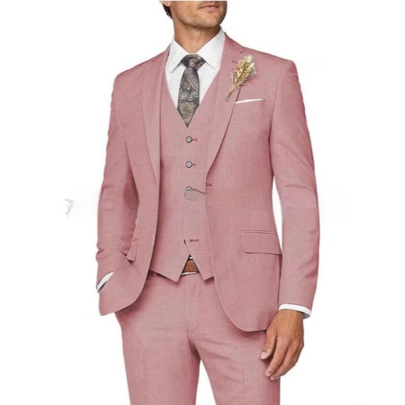 Ensemble de costume trois pièces décontracté ajusté pour homme