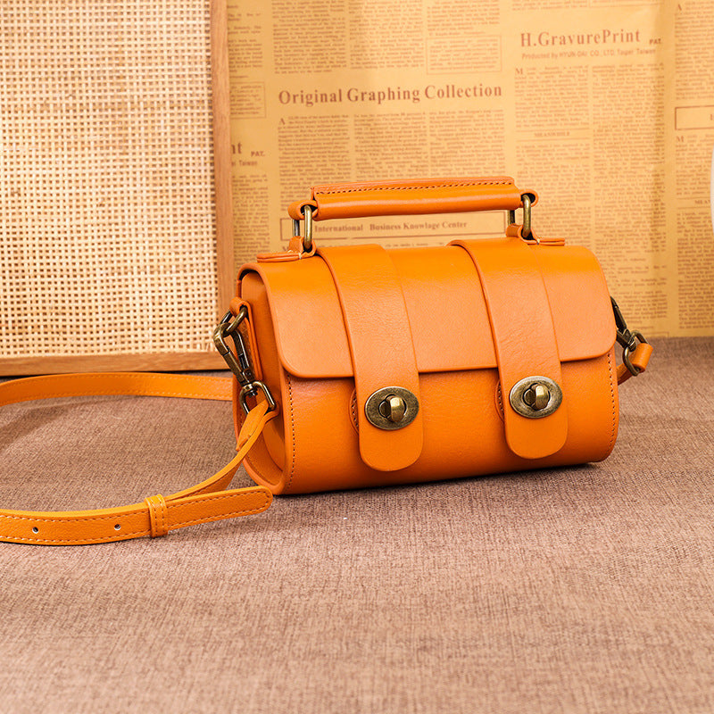 Sac Messager en Cuir Véritable Rétro Tendance, Sac à Main en Cuir de Vachette Première Couche