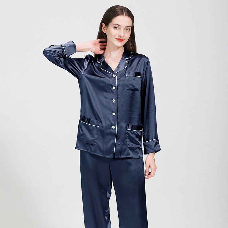 Ensemble de pyjama deux pièces en soie longue pour femme