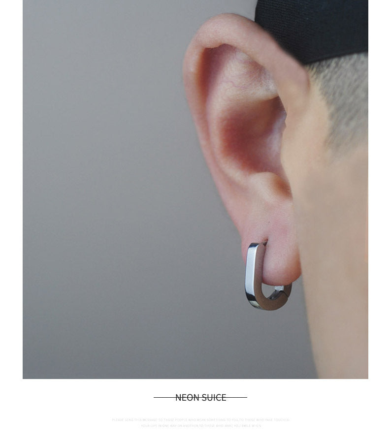 Hip Hop Street Ear Studs Men Hiphop Geometric Earrings
