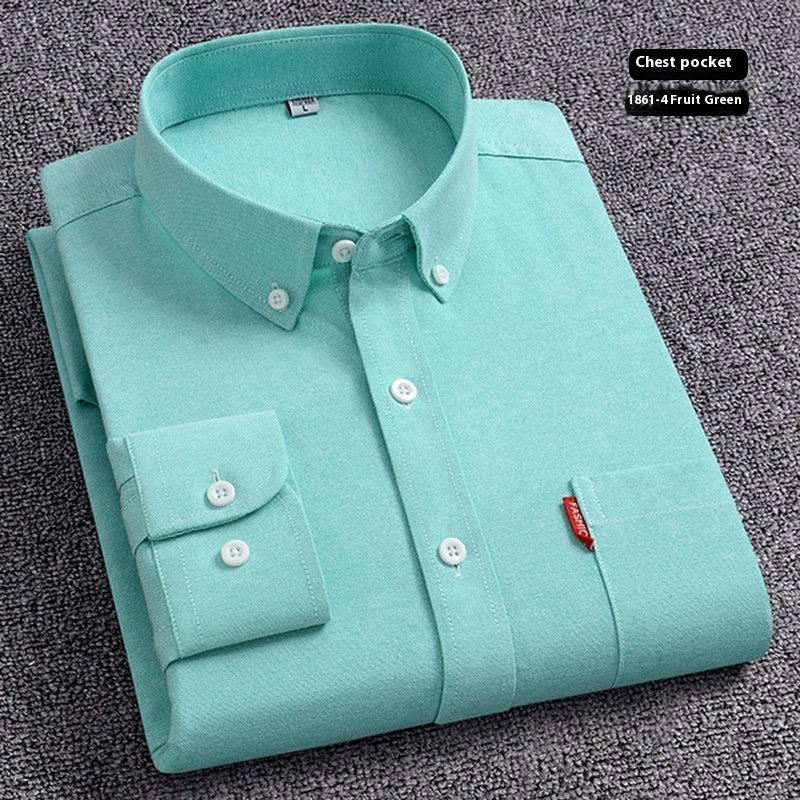 Pure Cotton Washed Oxford Slim Fit Men’s Shirt Long Sleeve