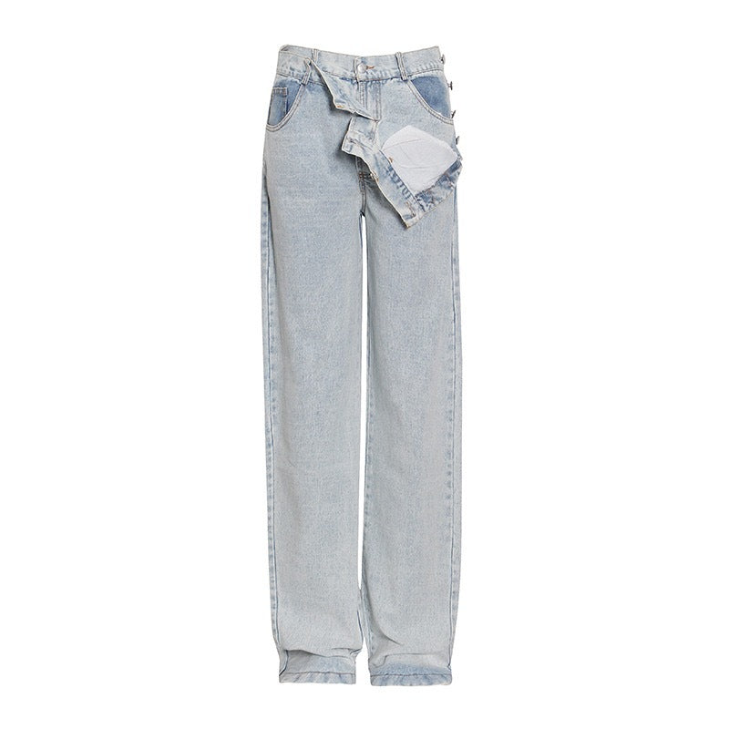 High Waist Wide Leg Denim Jeans for Women