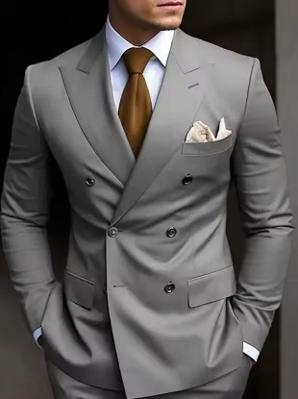Men's Slim Fit Two-Piece Business Casual Suit Set