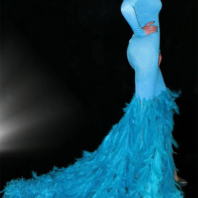 Feather Trailing Water Bottle Hip Dress Costume