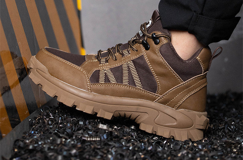 Lightweight Mid-Cut Breathable Steel Toe Construction Safety Shoes