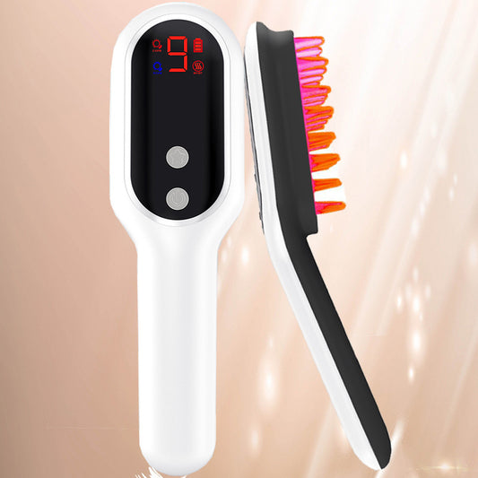 Brosse de massage du cuir chevelu électrique avec masseur magnétique, lumière bleue et rouge, pour la croissance des cheveux et la réduction de la fatigue et des tensions. Écran LED.