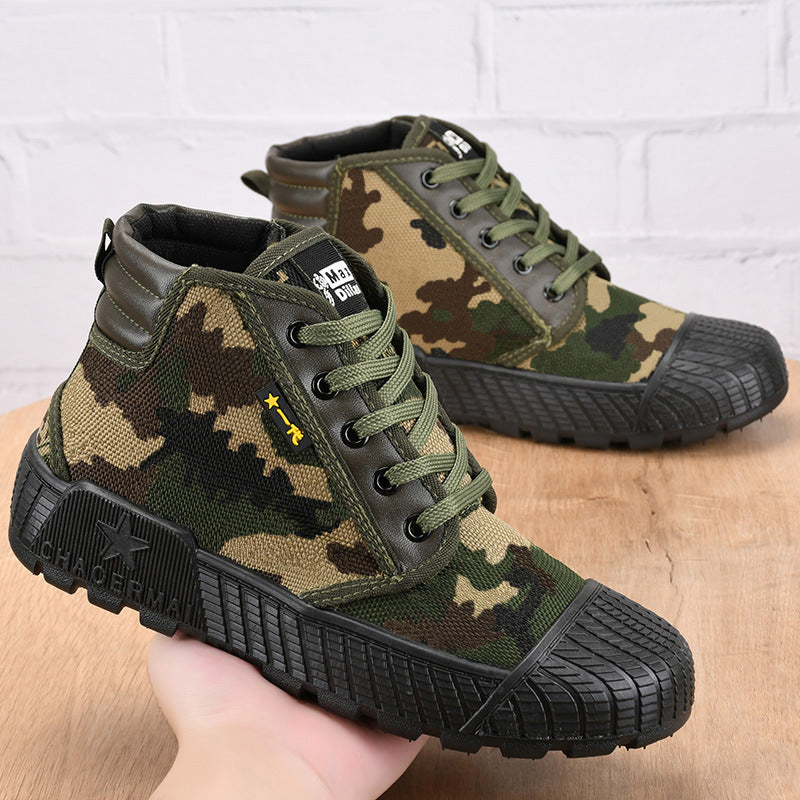 Men's High-Low Canvas Cloth Shoes Breathable Sports Sneakers