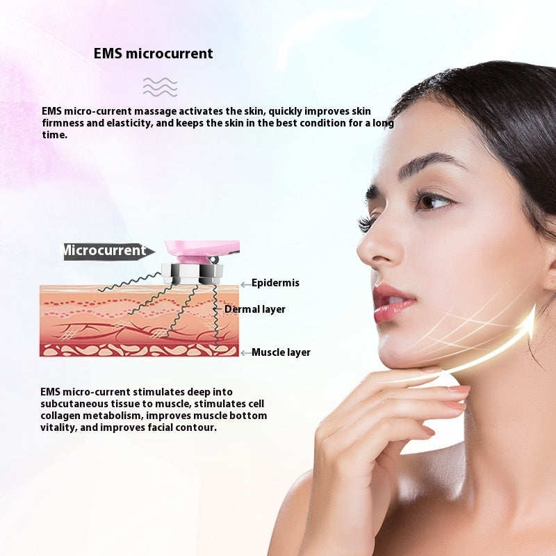 Appareil de beauté domestique à lumière colorée, massage facial par micro-courant, nettoyage