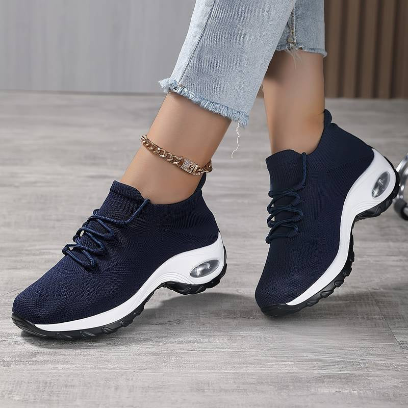 Women’s Flying Knit Waterproof Platform Shaking Shoes