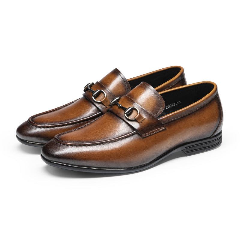 Chaussures d'affaires en cuir faites à la main pour homme avec boucle tête de cheval